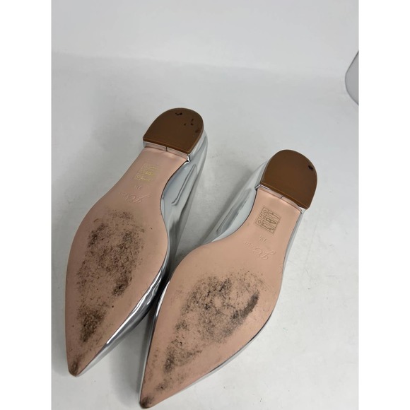 J Crew Grey Metallic Point Toe Ballet Flats Sz.7.5 - Picture 4 of 6